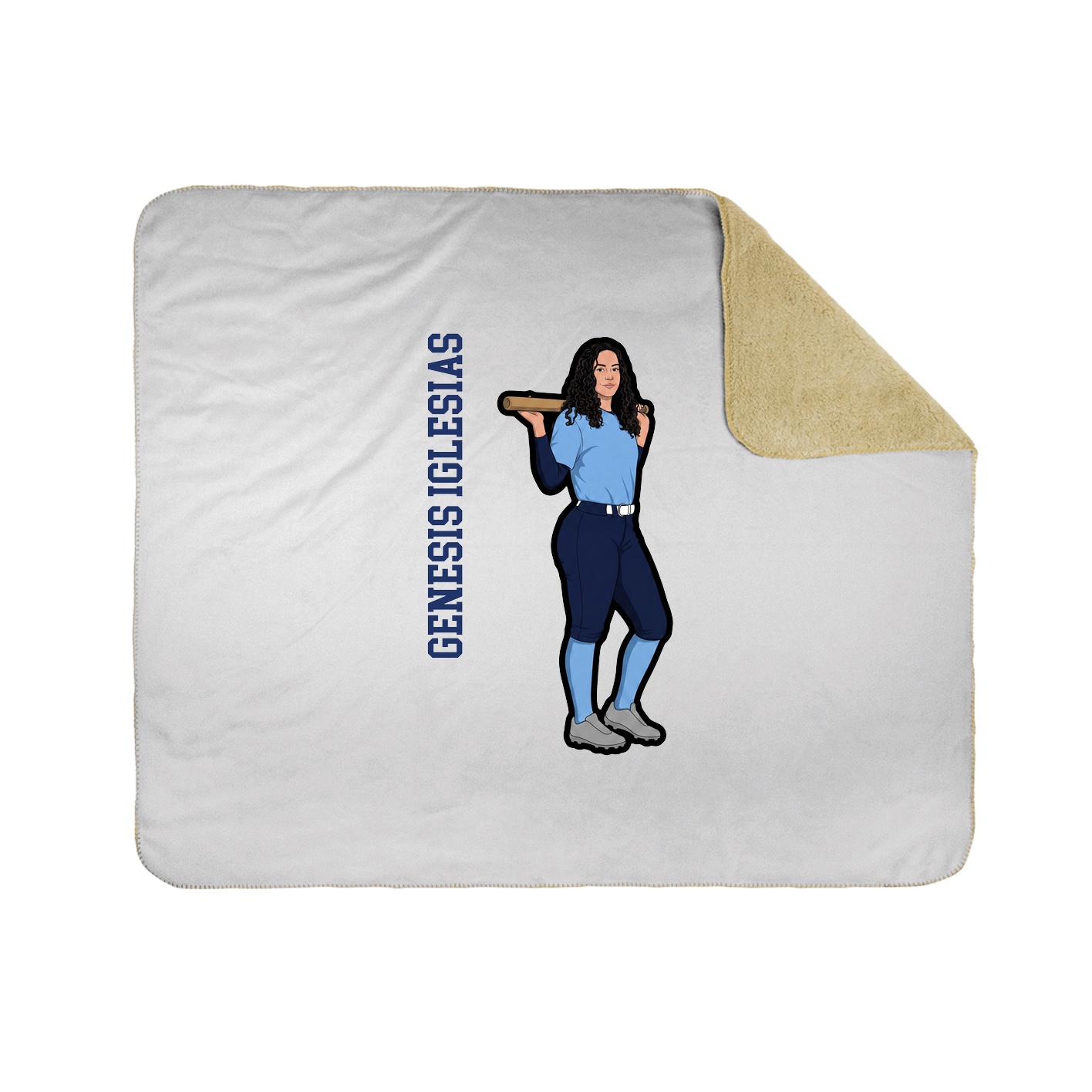 Throw Blanket — Name Vertical in White