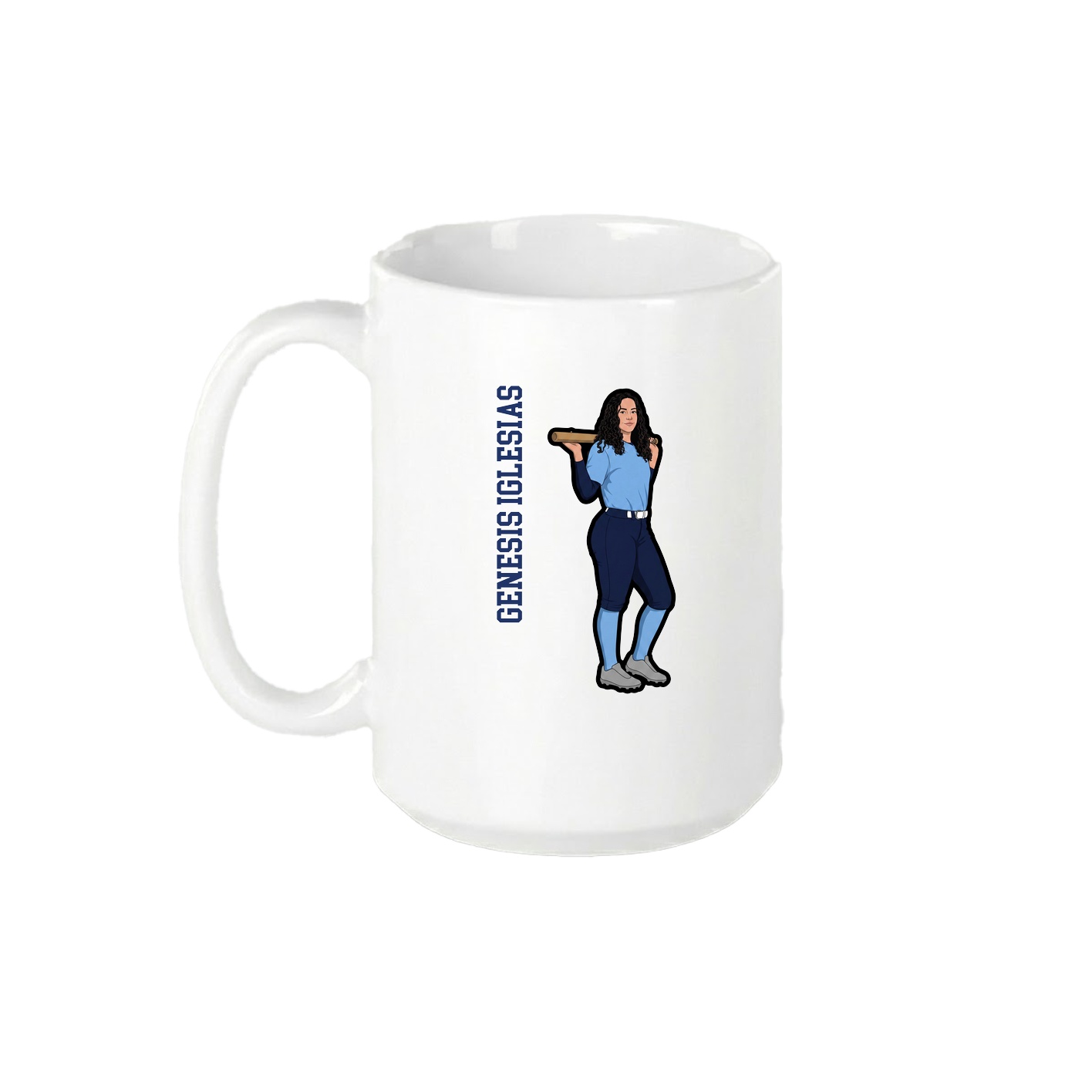 15oz Coffee Mug — Name Vertical in White