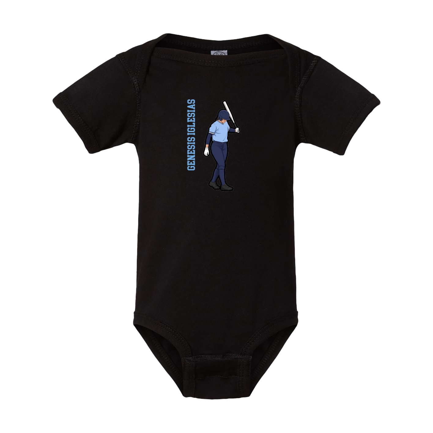Baby Onesie — Name Vertical in Black