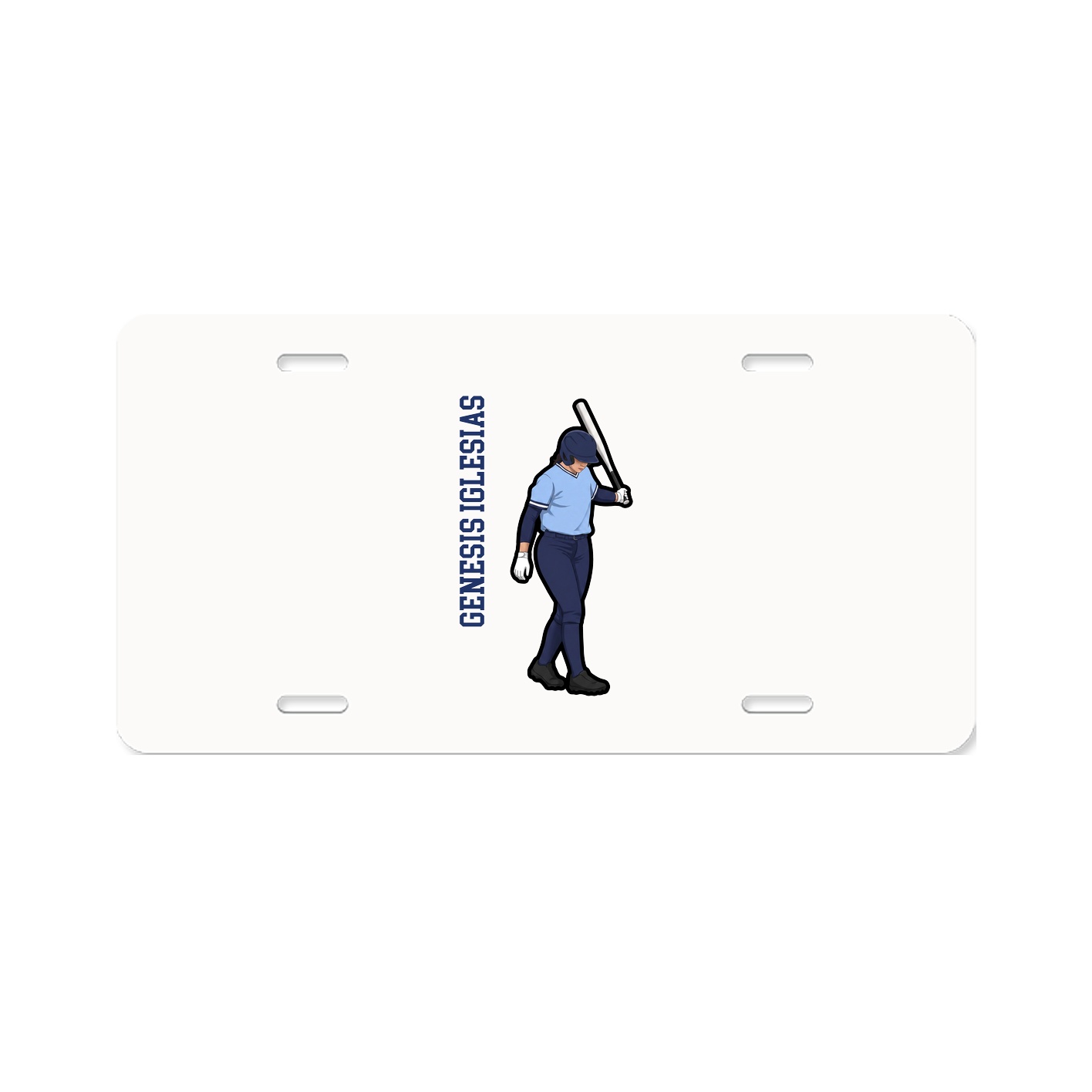 License Plate — Name Vertical in Classic