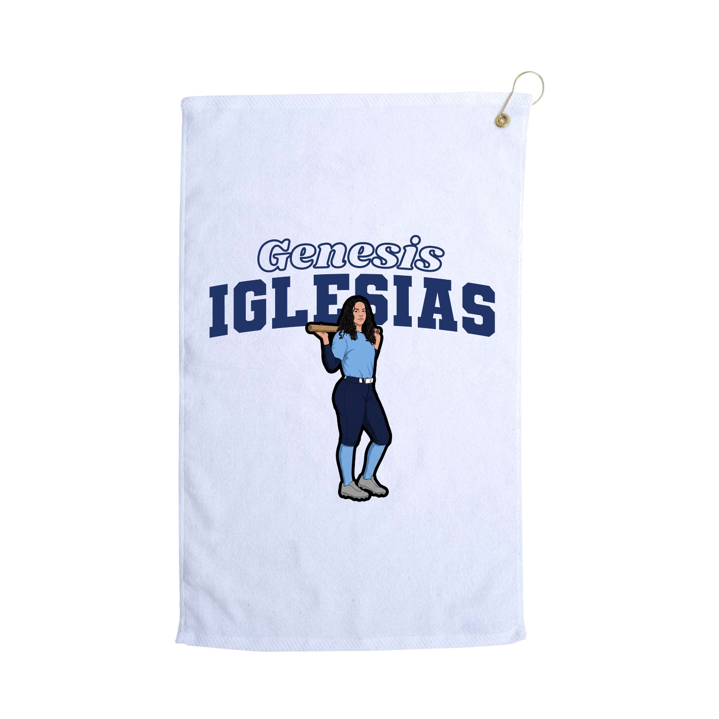 Golf Towel — Name Arch in White