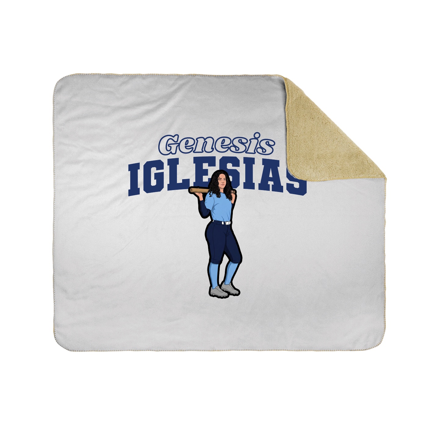 Throw Blanket — Name Arch in White