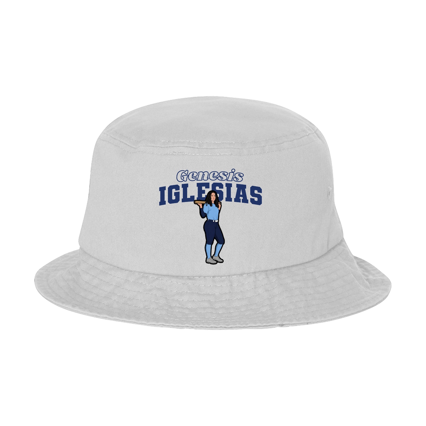 Bucket Cap — Name Arch in White