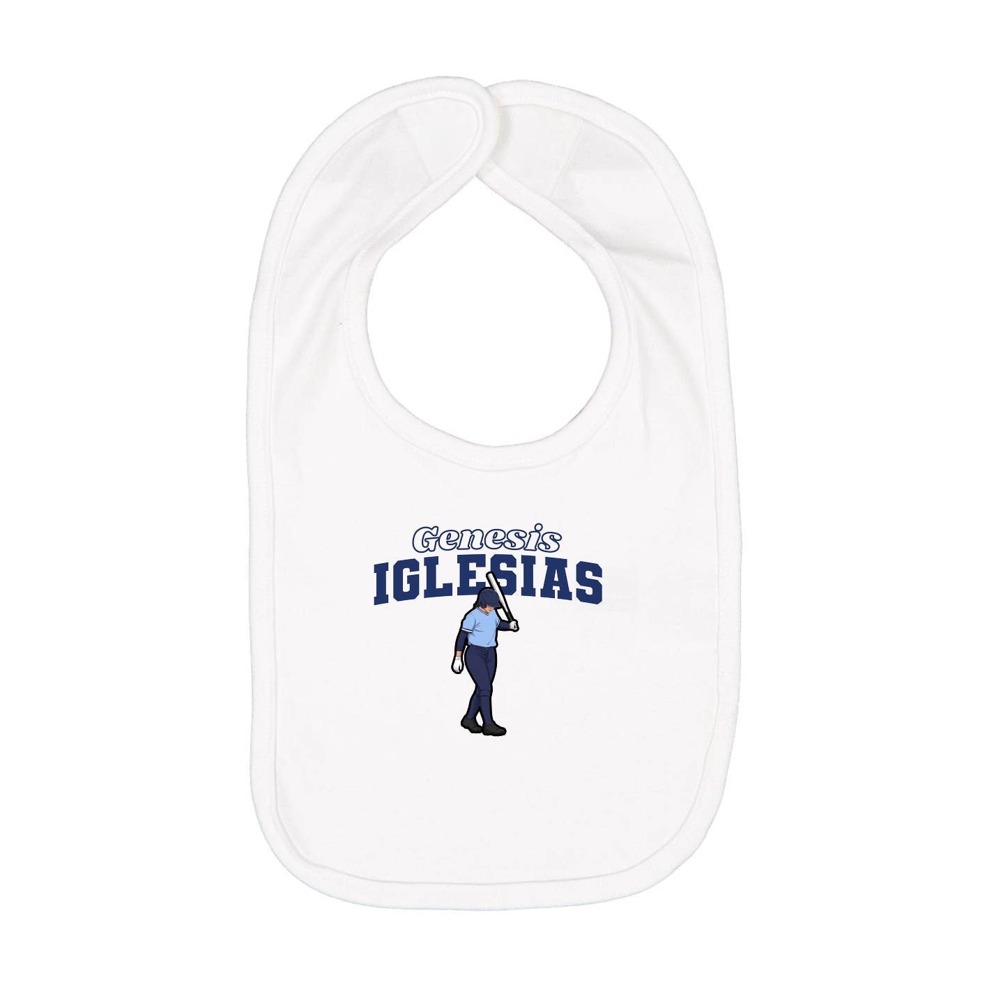 Infant Bib — Name Arch in White
