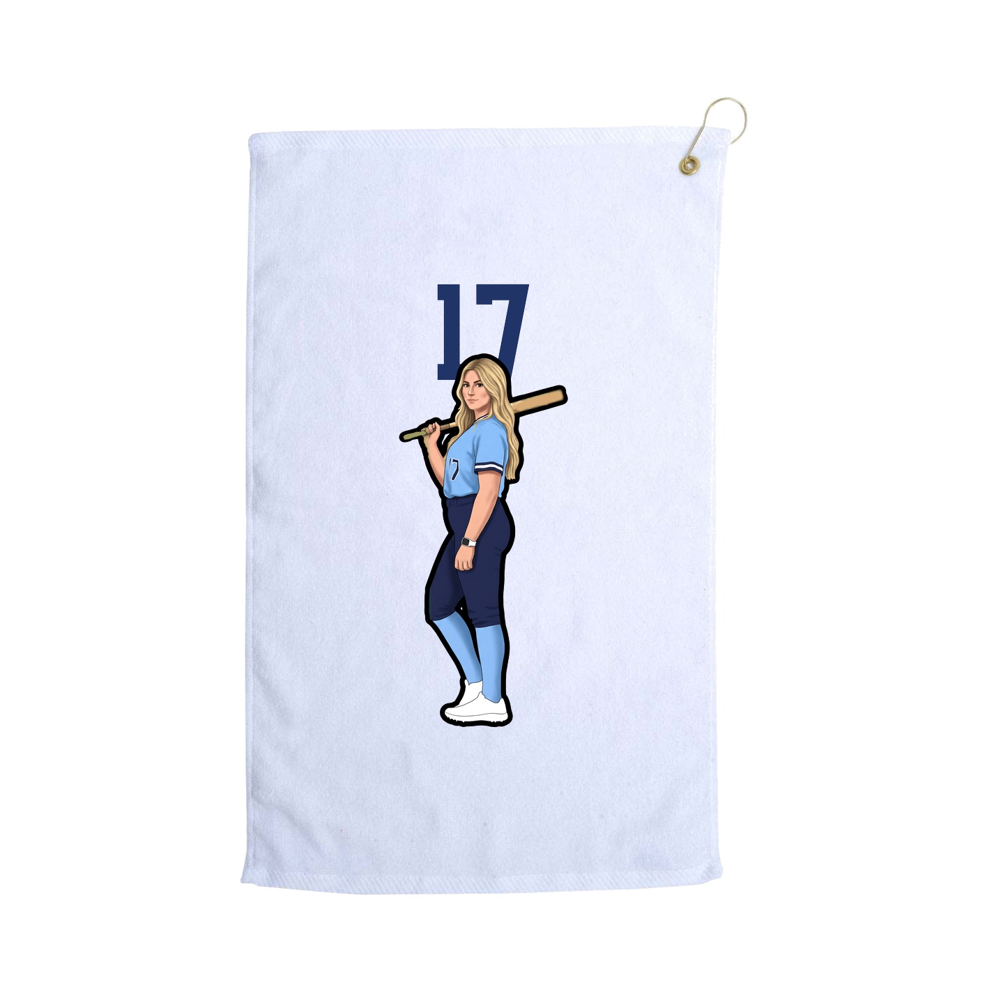 Golf Towel — Number Top in White