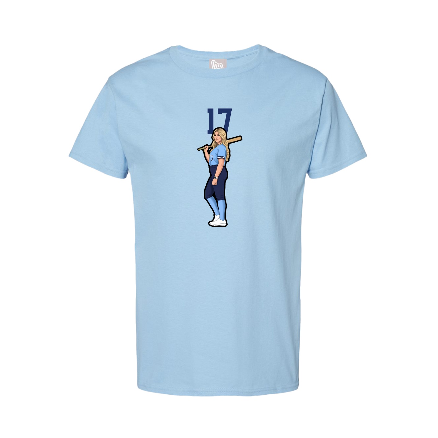 Youth Tee — Number Top in Light Blue