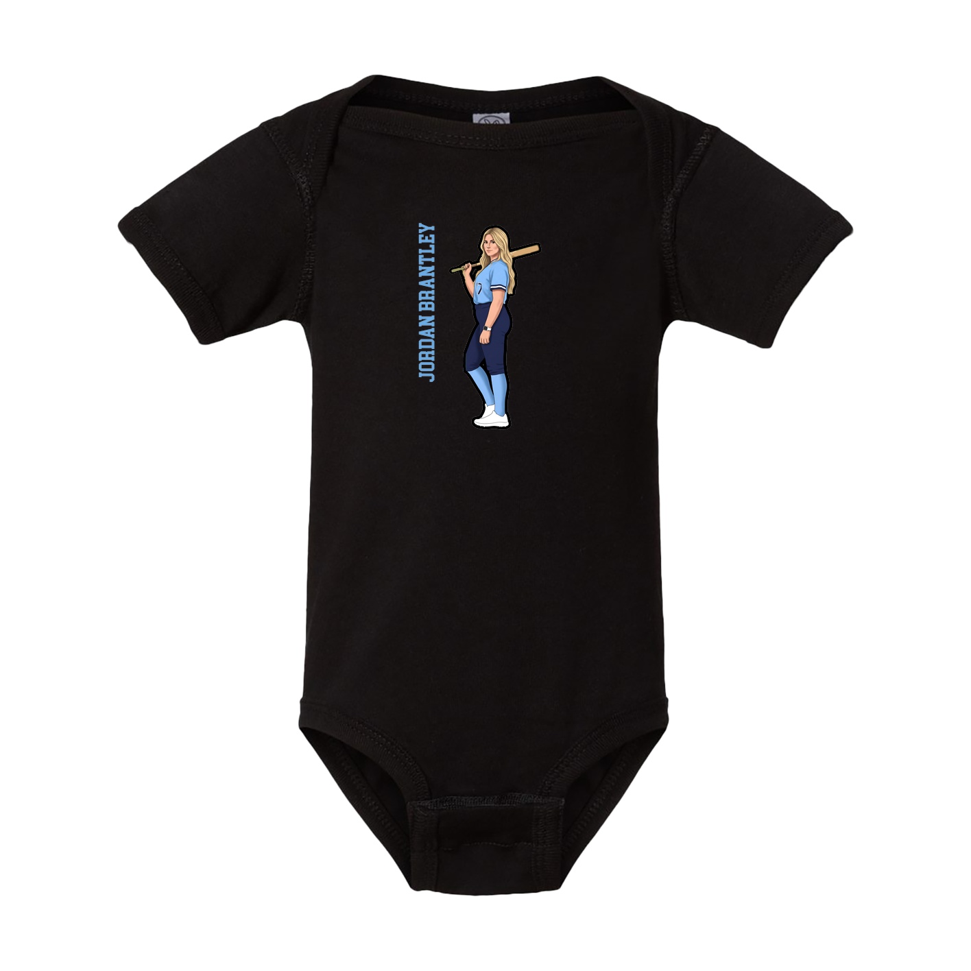 Baby Onesie — Name Vertical in Black