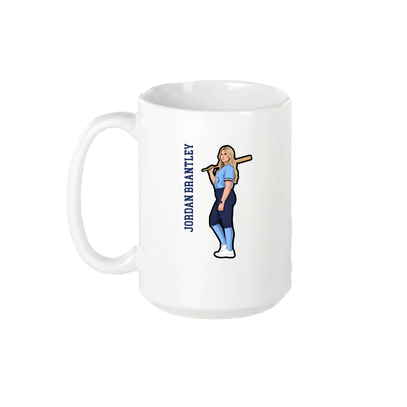 15oz Coffee Mug — Name Vertical in White