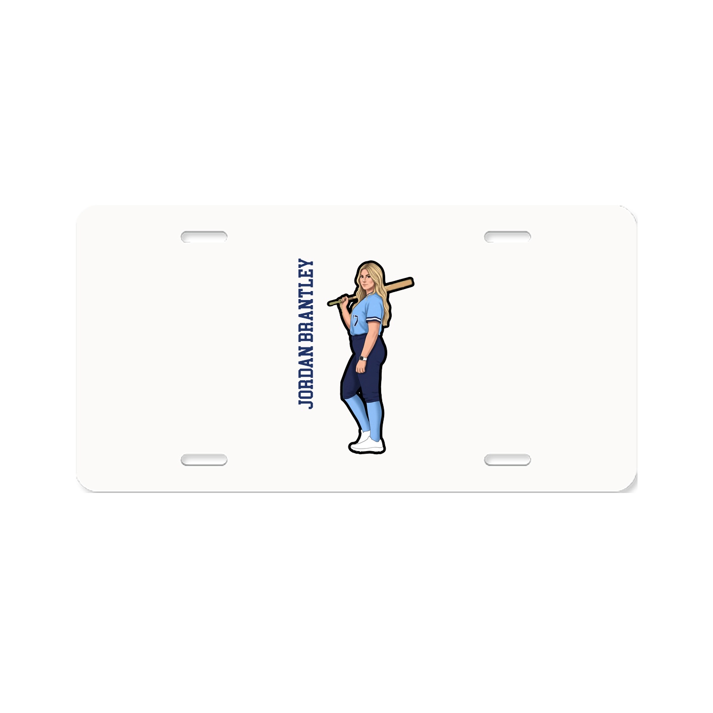 License Plate — Name Vertical in Classic
