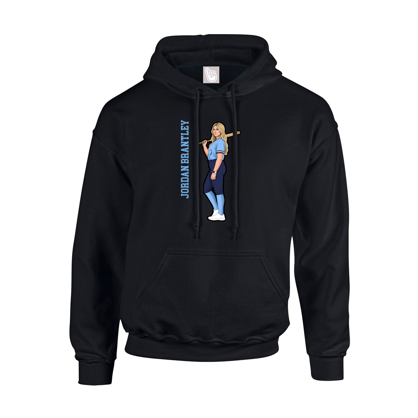 Hoodie — Name Vertical in Black