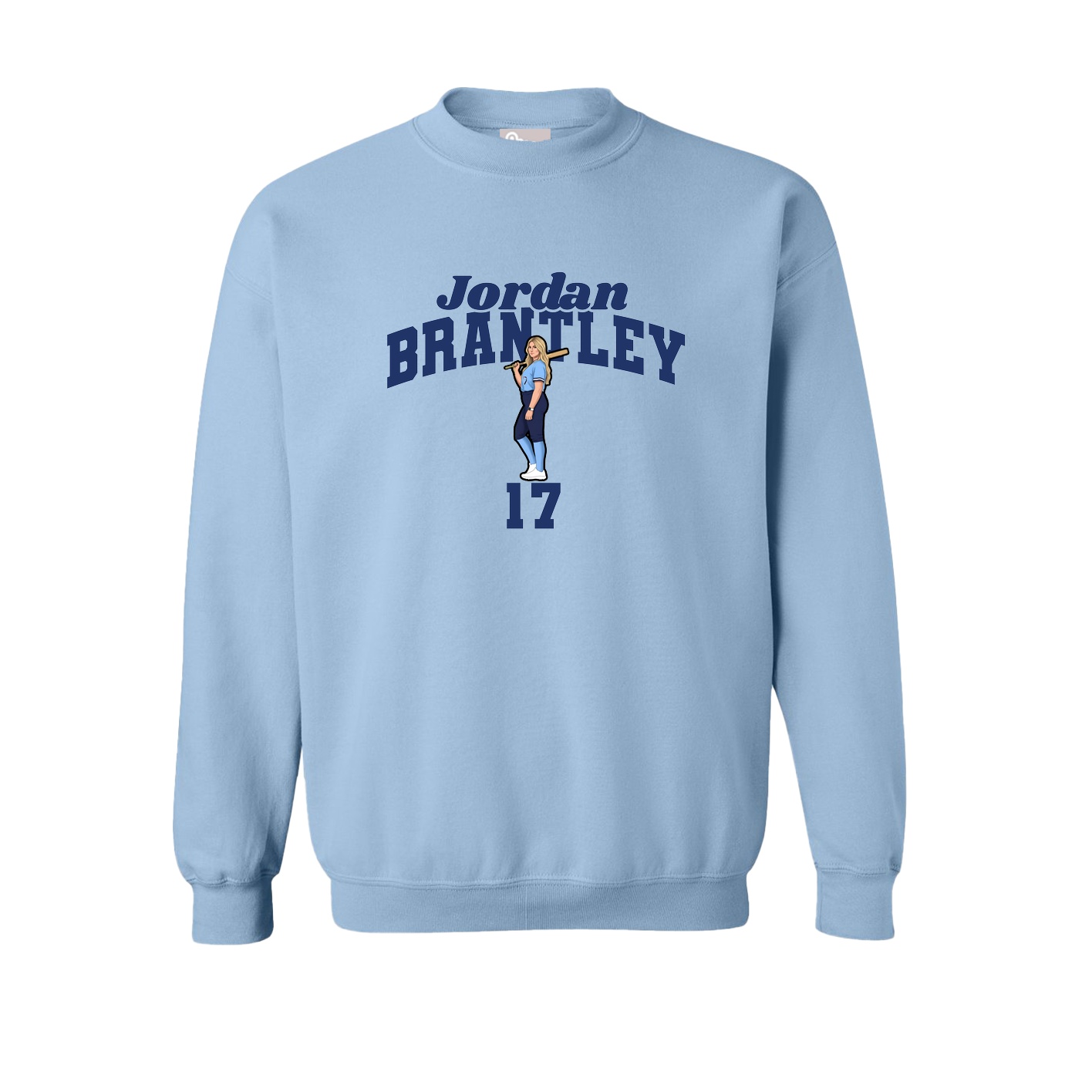 Fleece Crew — Signature Arch in Light Blue