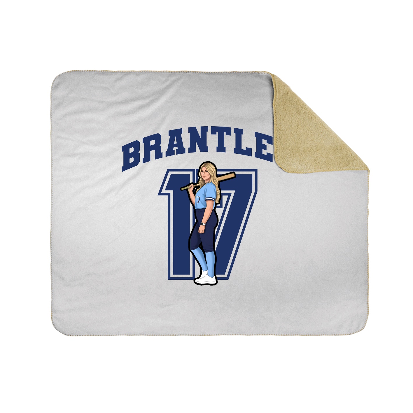 Throw Blanket — Number in White