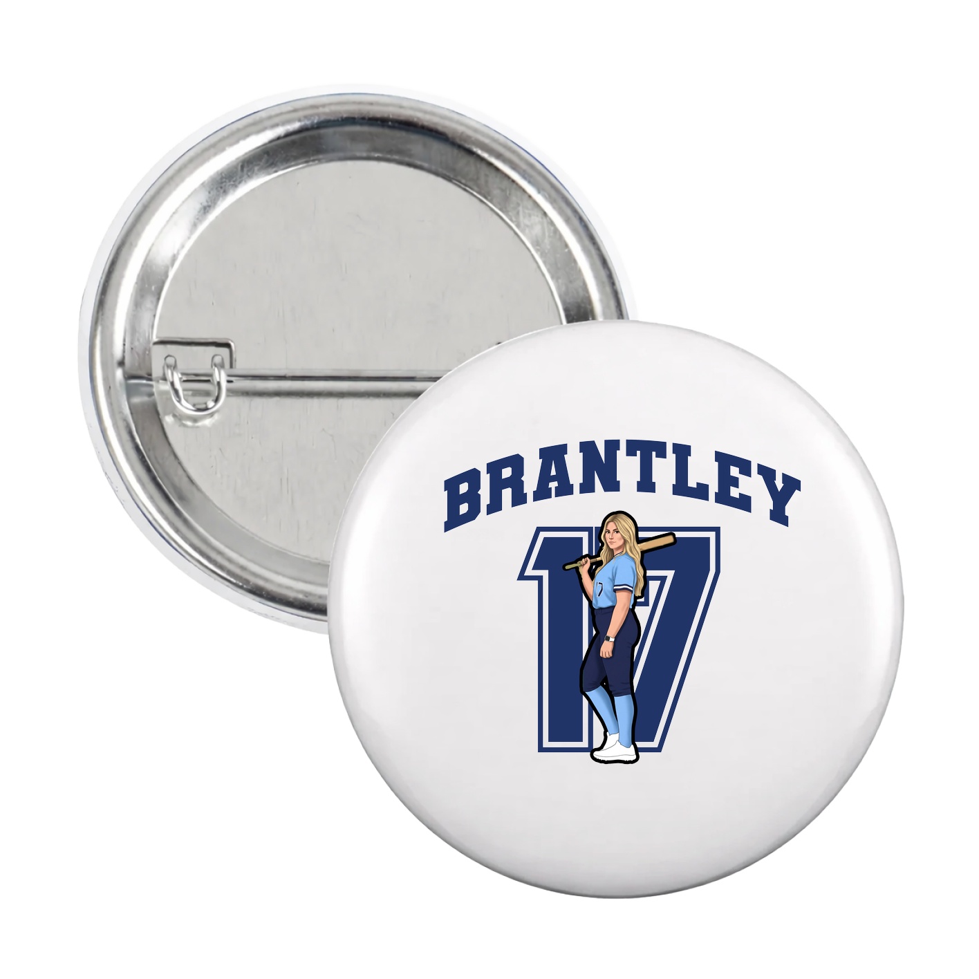 Game Day Button — Number in White