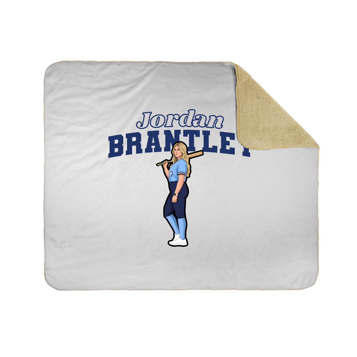 Throw Blanket — Name Arch in White