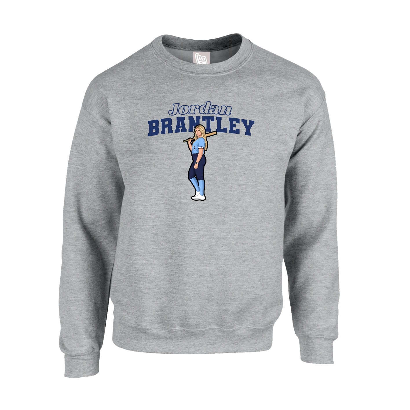 Fleece Crew — Name Arch in Grey