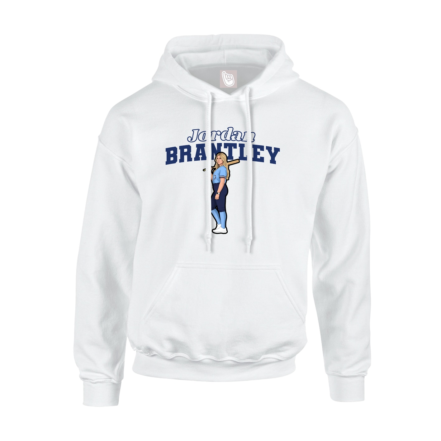 Youth Hoodie — Name Arch in White