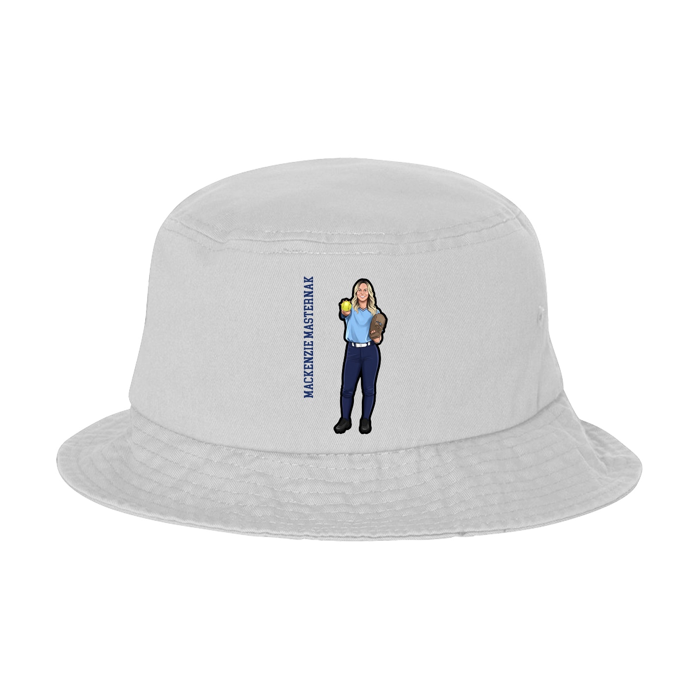 Bucket Cap — Name Vertical in White