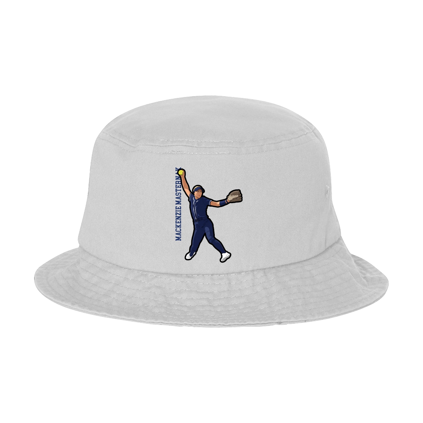 Bucket Cap — Name Vertical in White