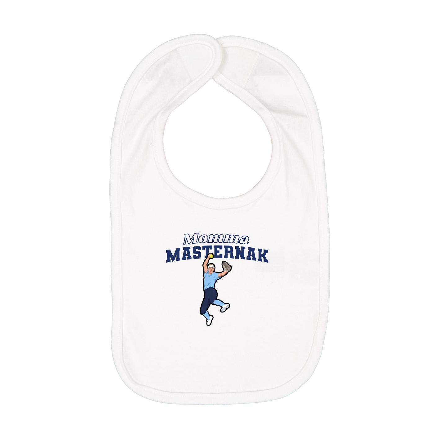 Infant Bib — Mothers Day Block in White