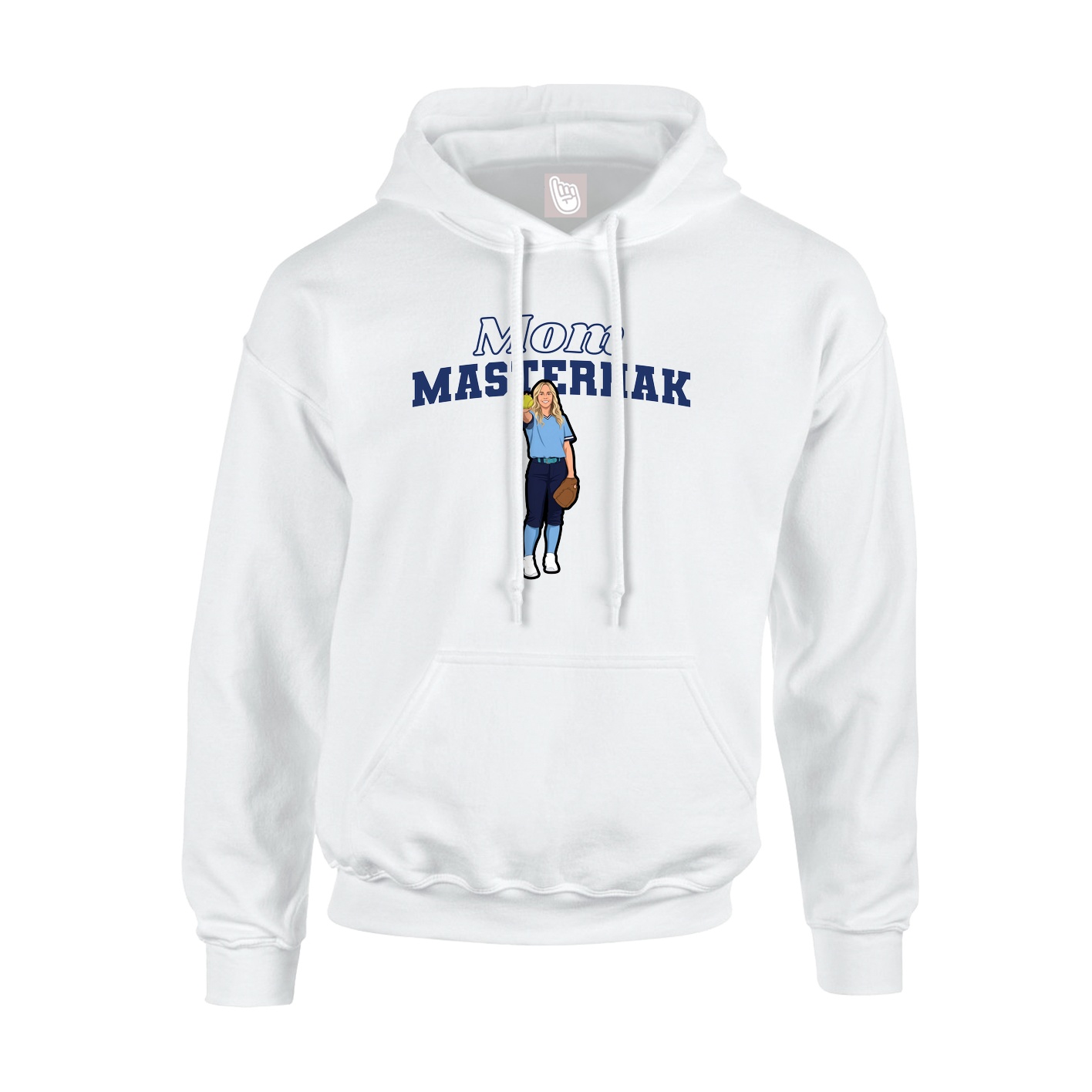 Youth Hoodie — Mothers Day Block in White