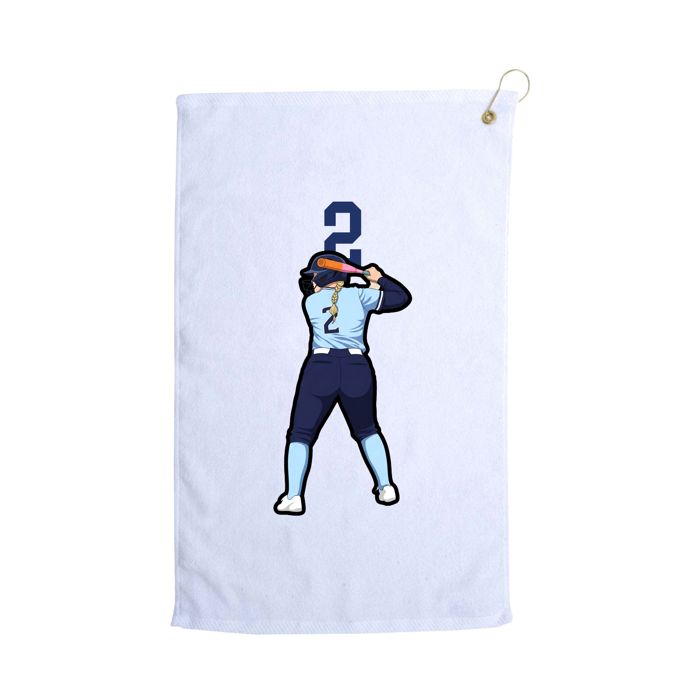 Golf Towel — Number Top in White