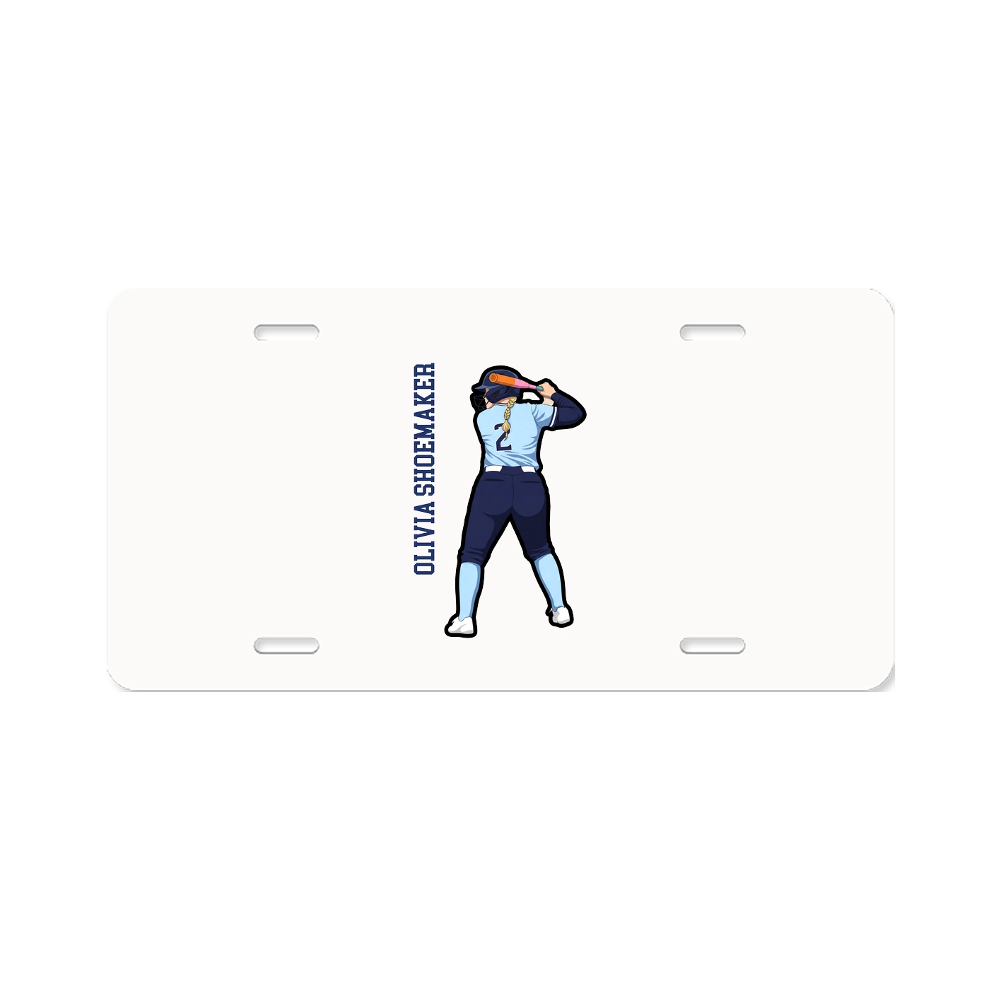 License Plate — Name Vertical in Classic