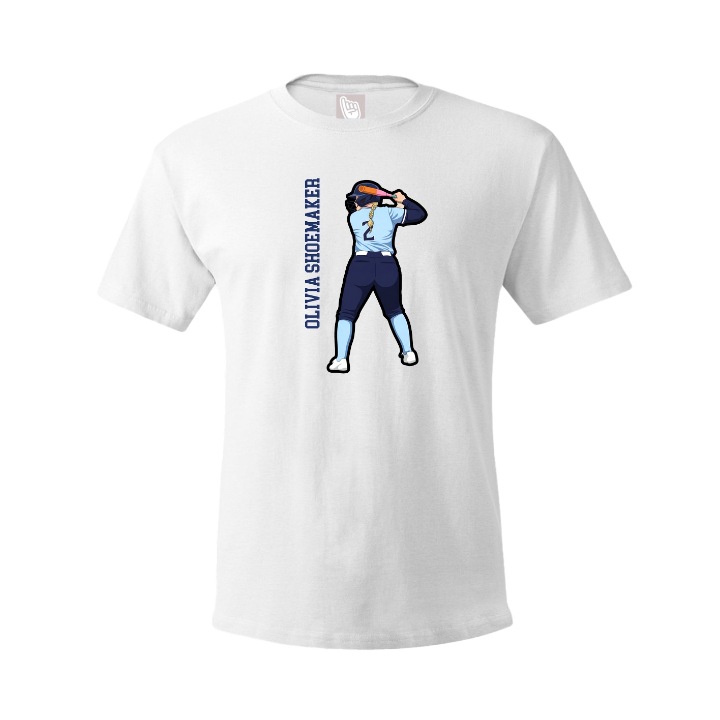 Youth Tee — Name Vertical in White