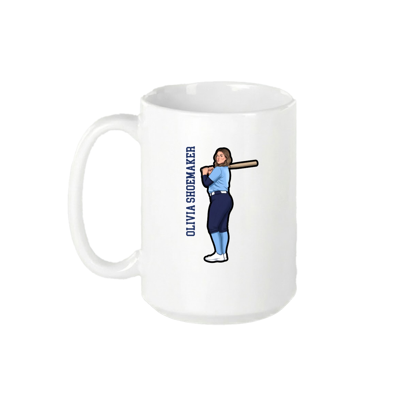 15oz Coffee Mug — Name Vertical in White