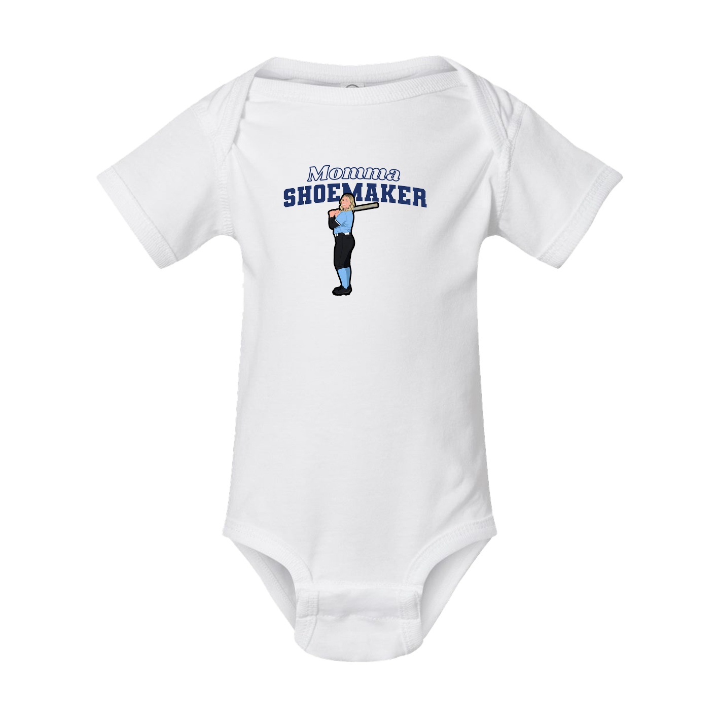 Baby Onesie — Mothers Day Block in White