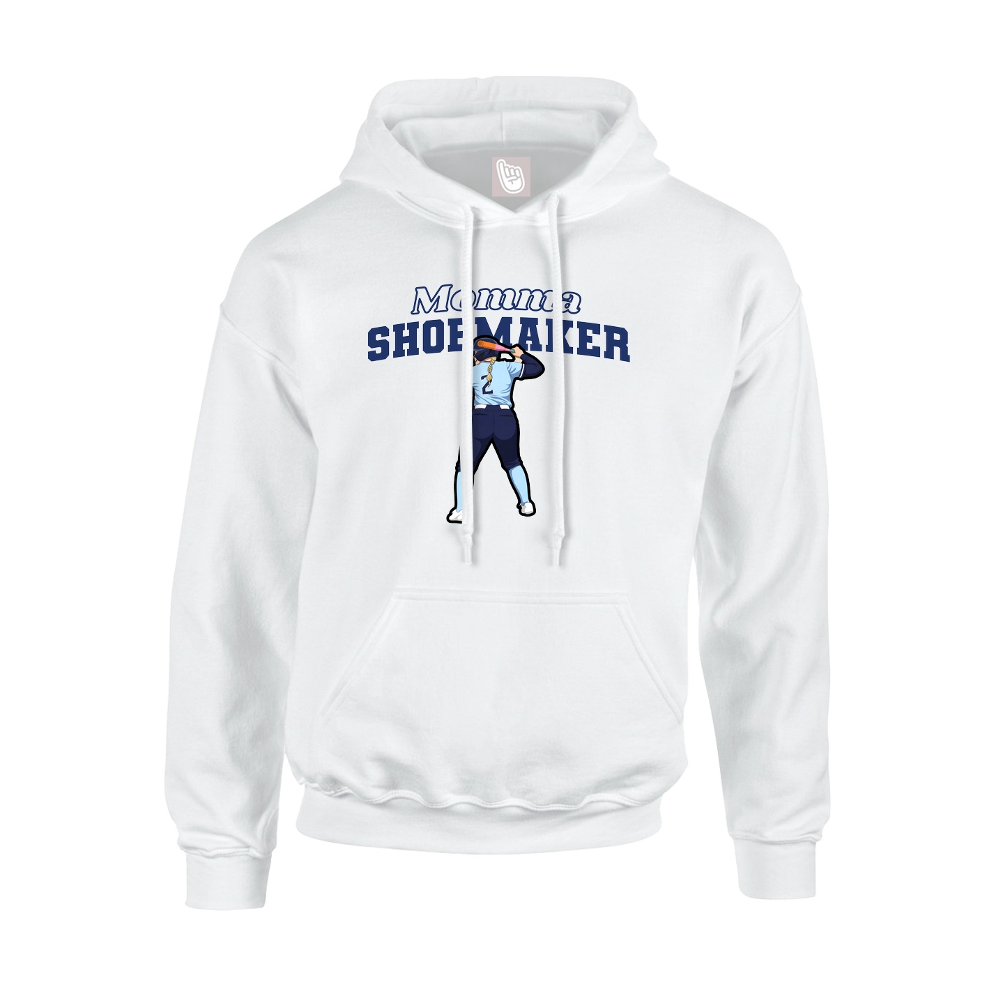 Youth Hoodie — Mothers Day Block in White