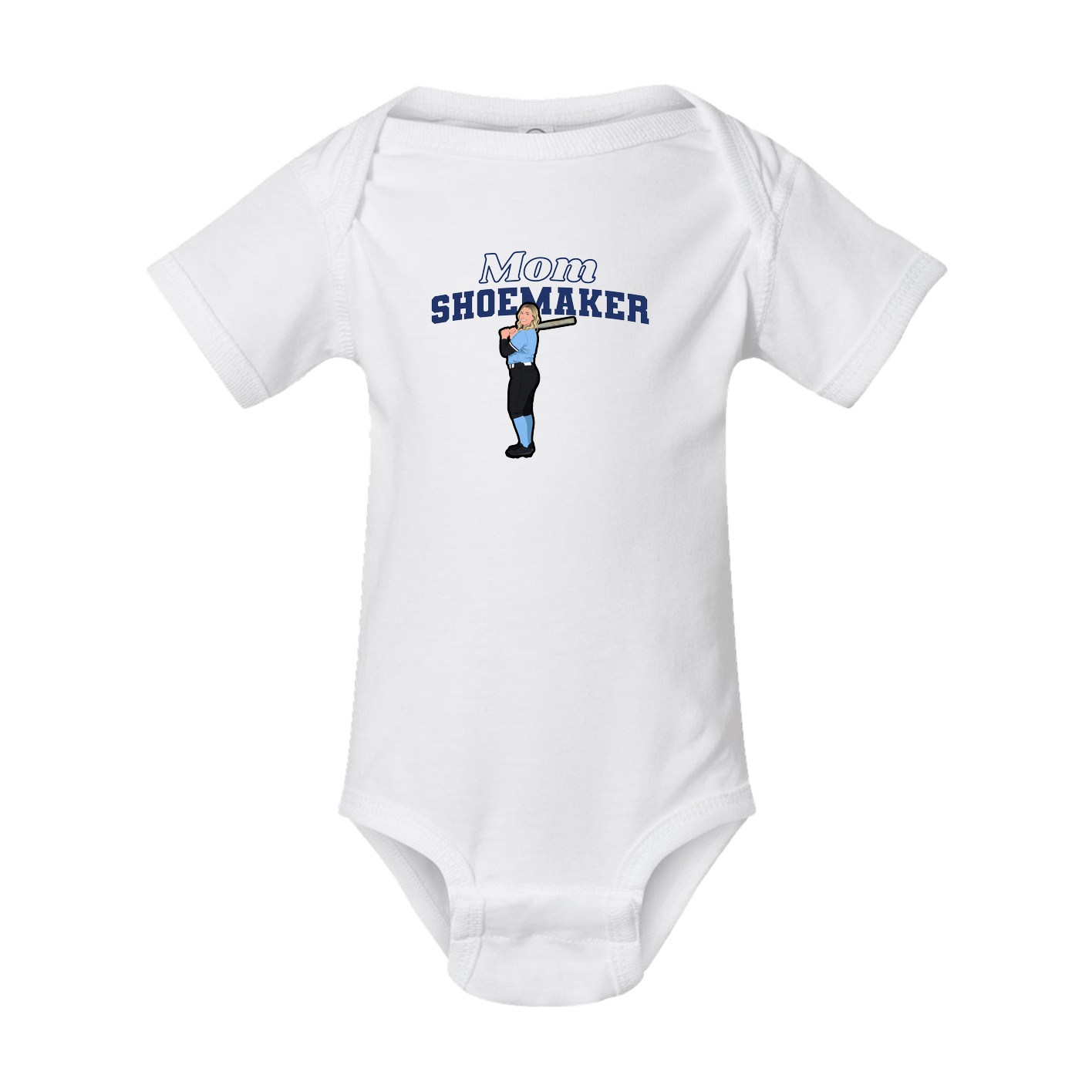 Baby Onesie — Mothers Day Block in White