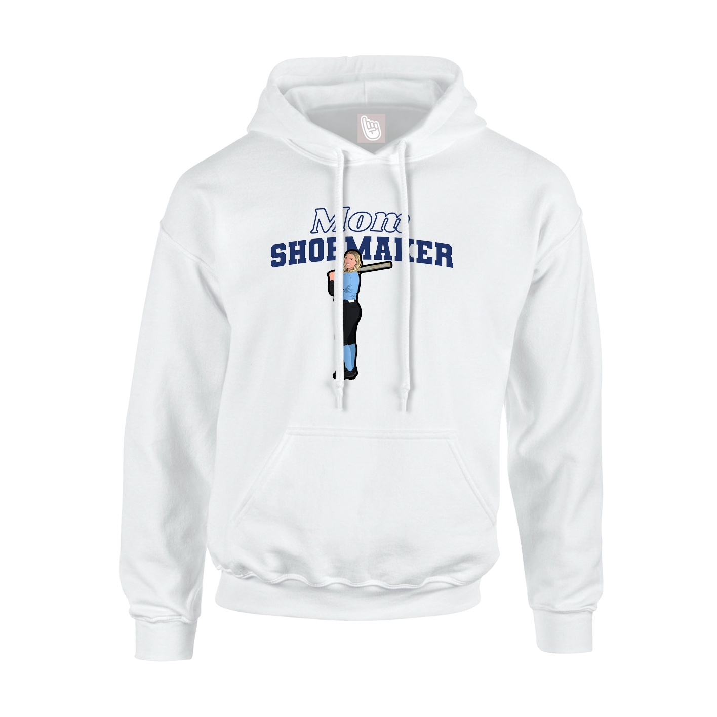 Youth Hoodie — Mothers Day Block in White