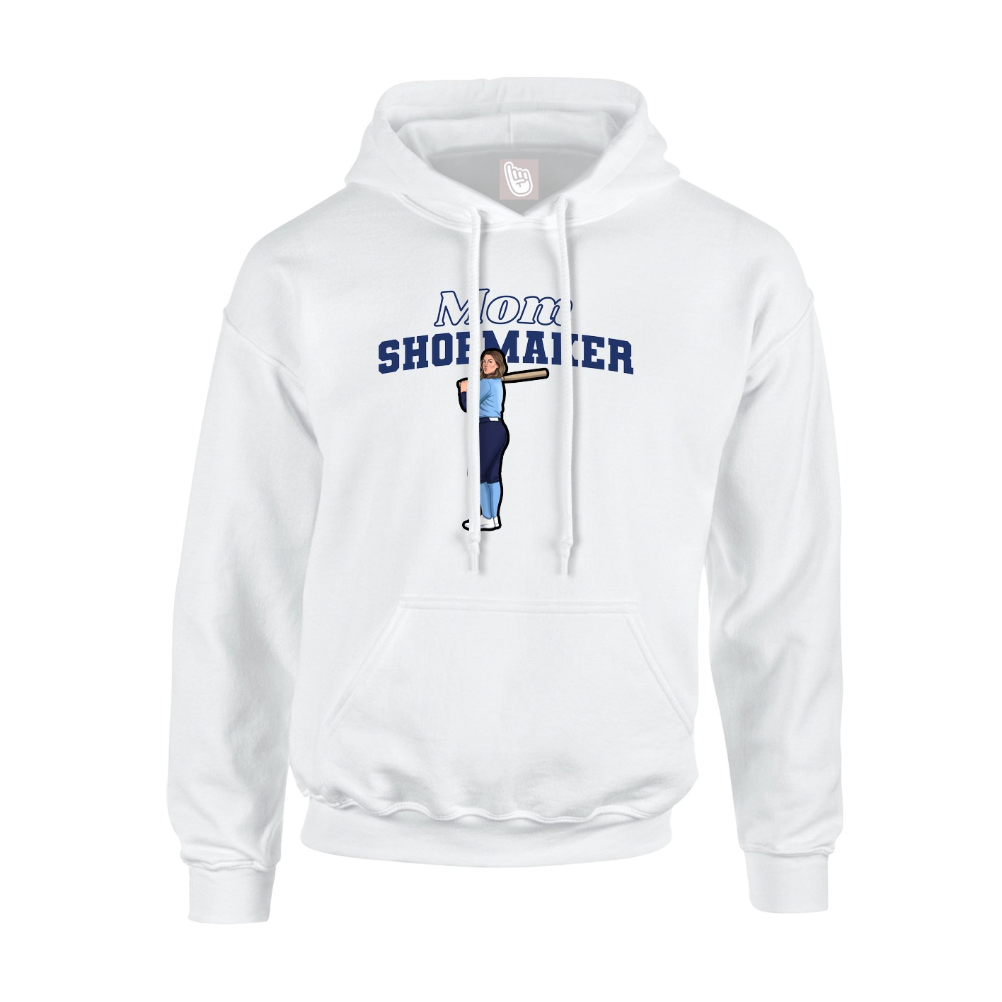 Youth Hoodie — Mothers Day Block in White
