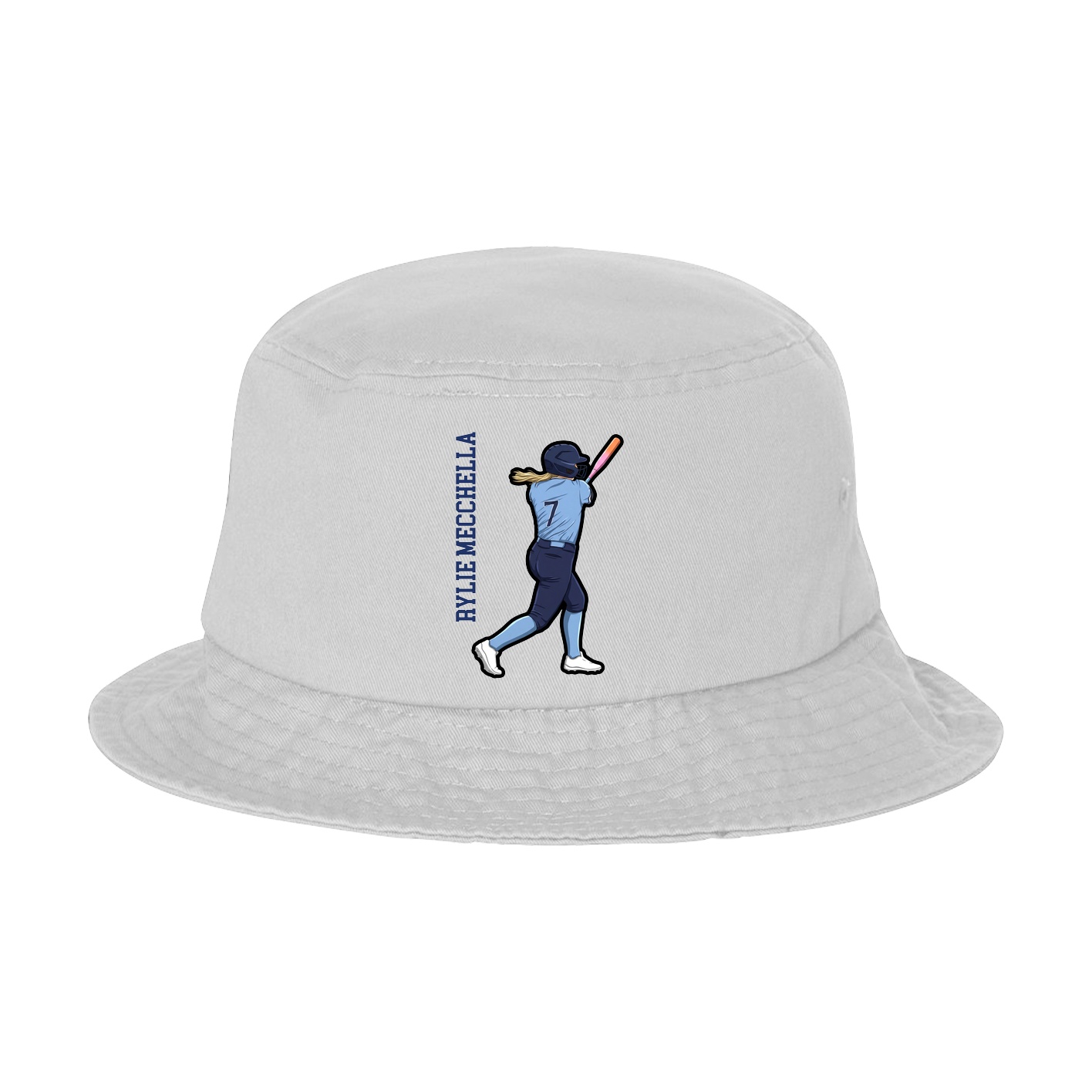 Bucket Cap — Name Vertical in White