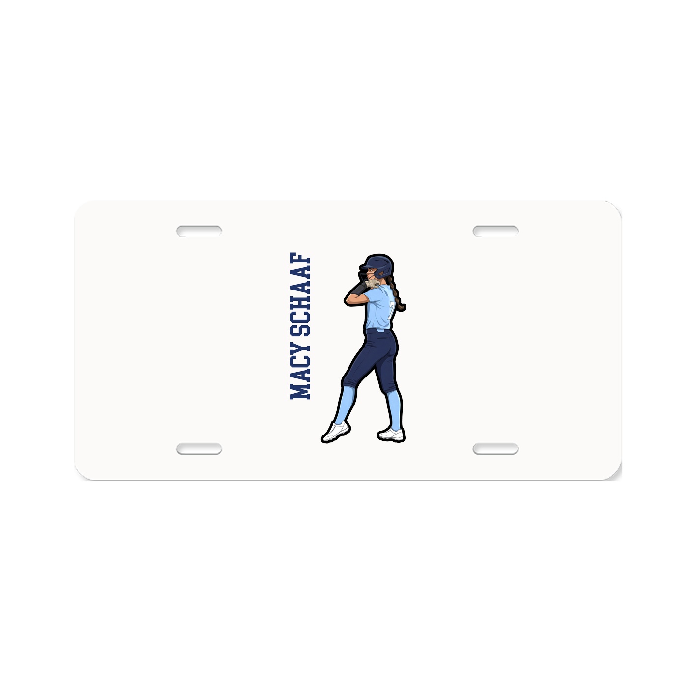 License Plate — Name Vertical in Classic
