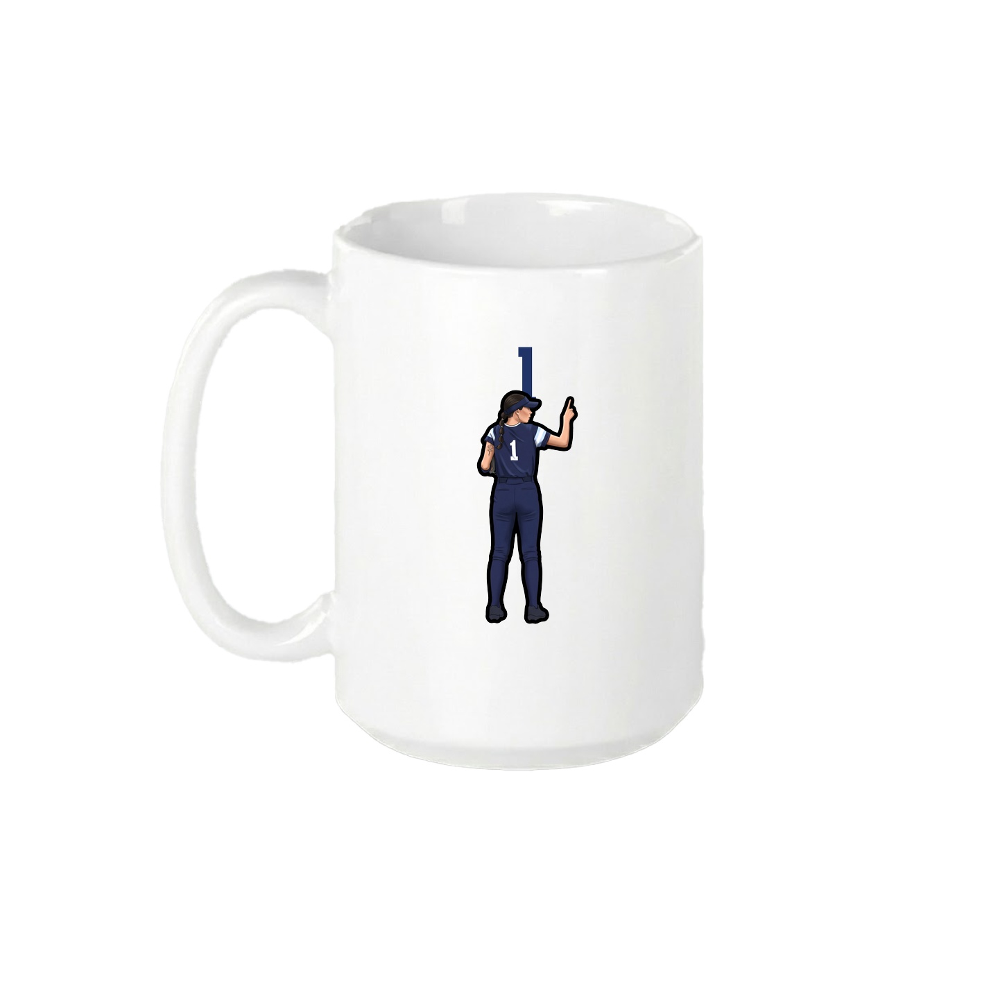 15oz Coffee Mug — Number Top in White