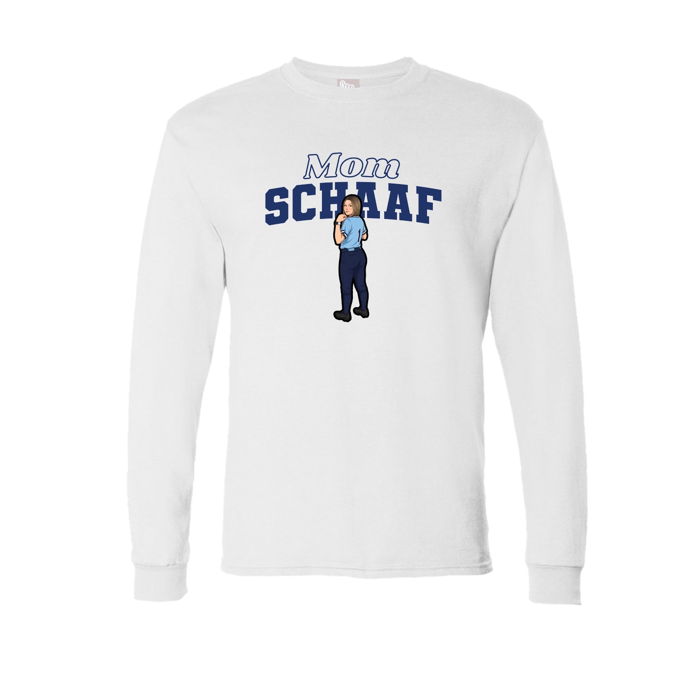 Long Sleeve Tee — Mothers Day Block in White
