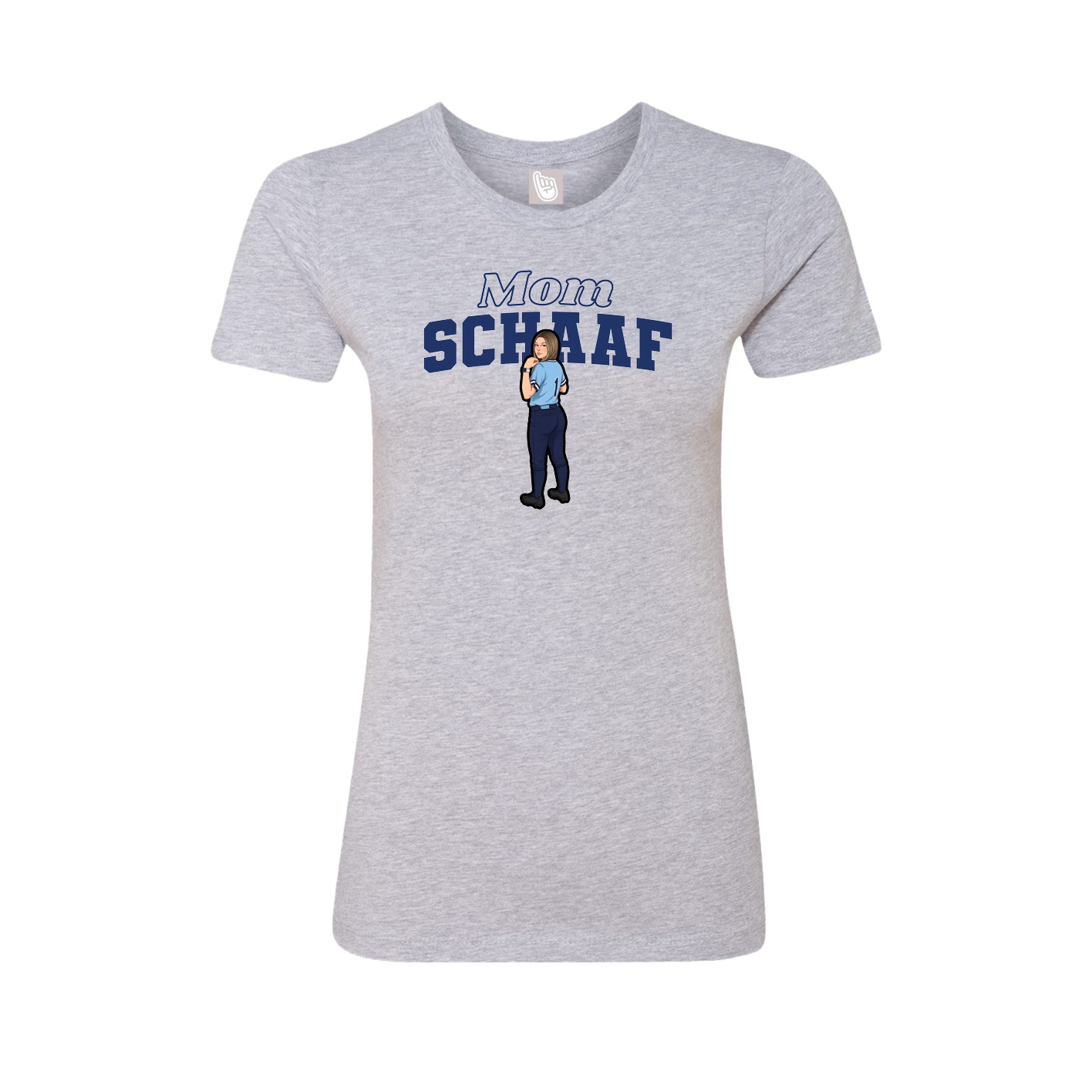 Womens Tee — Mothers Day Block in Grey