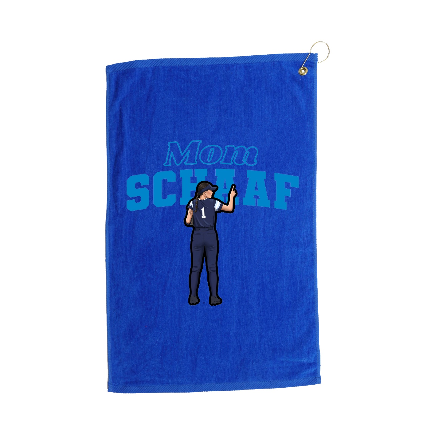 Golf Towel — Mothers Day Block in Royal