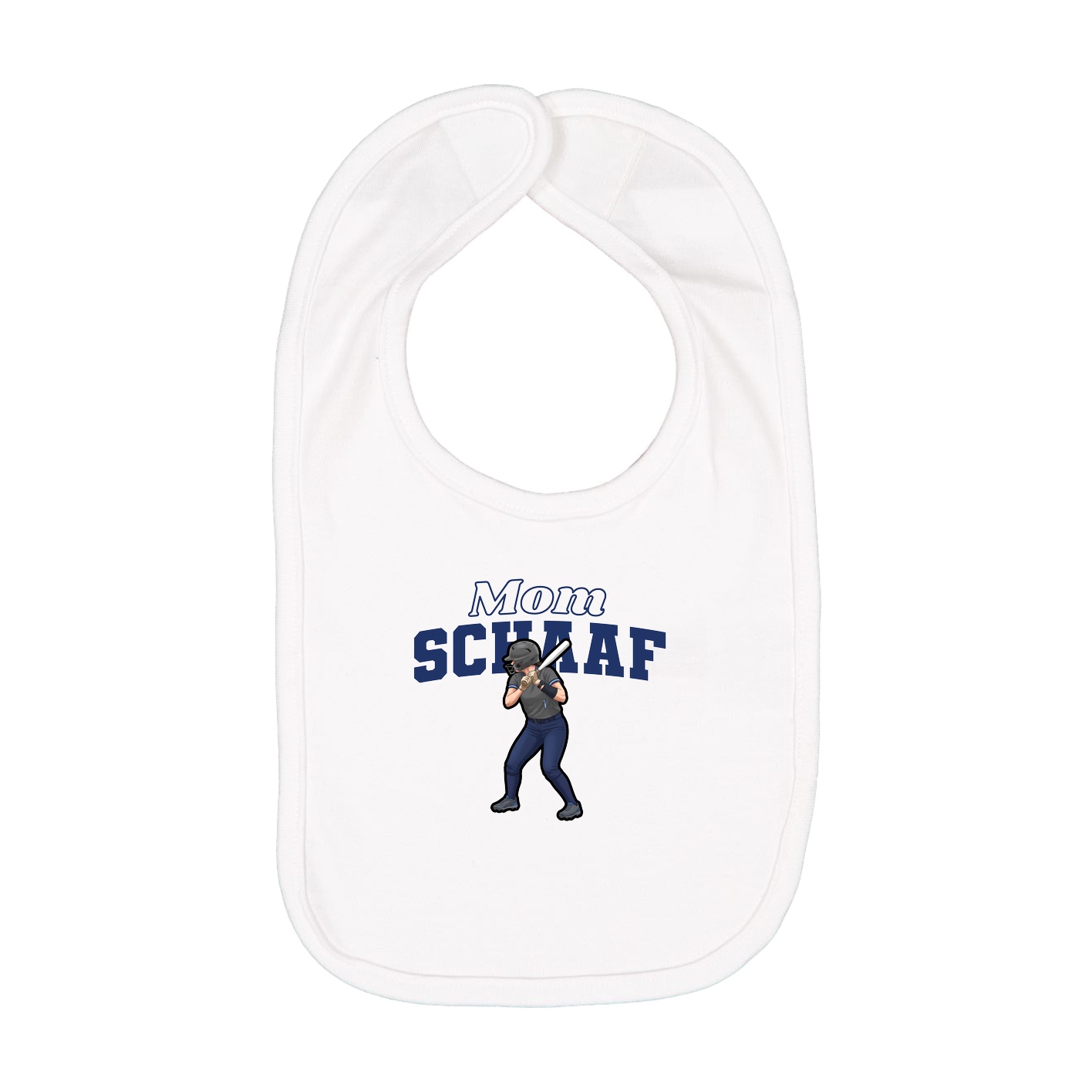 Infant Bib — Mothers Day Block in White
