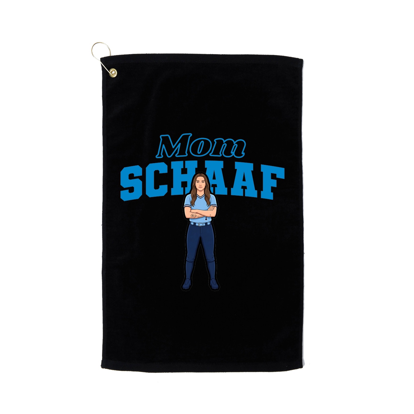 Golf Towel — Mothers Day Block in Black