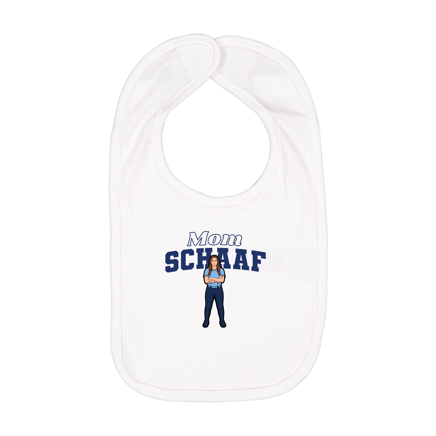 Infant Bib — Mothers Day Block in White