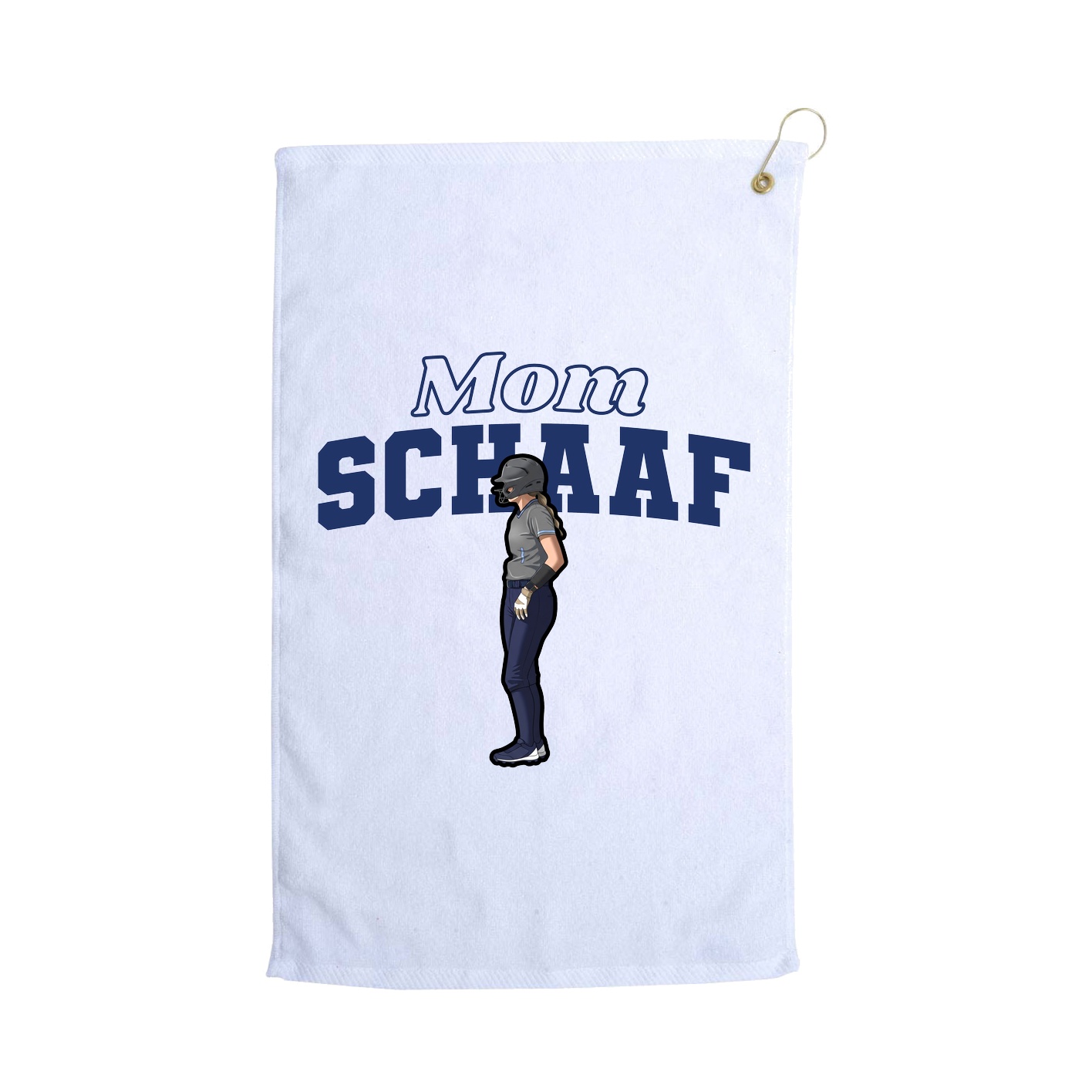 Golf Towel — Mothers Day Block in White