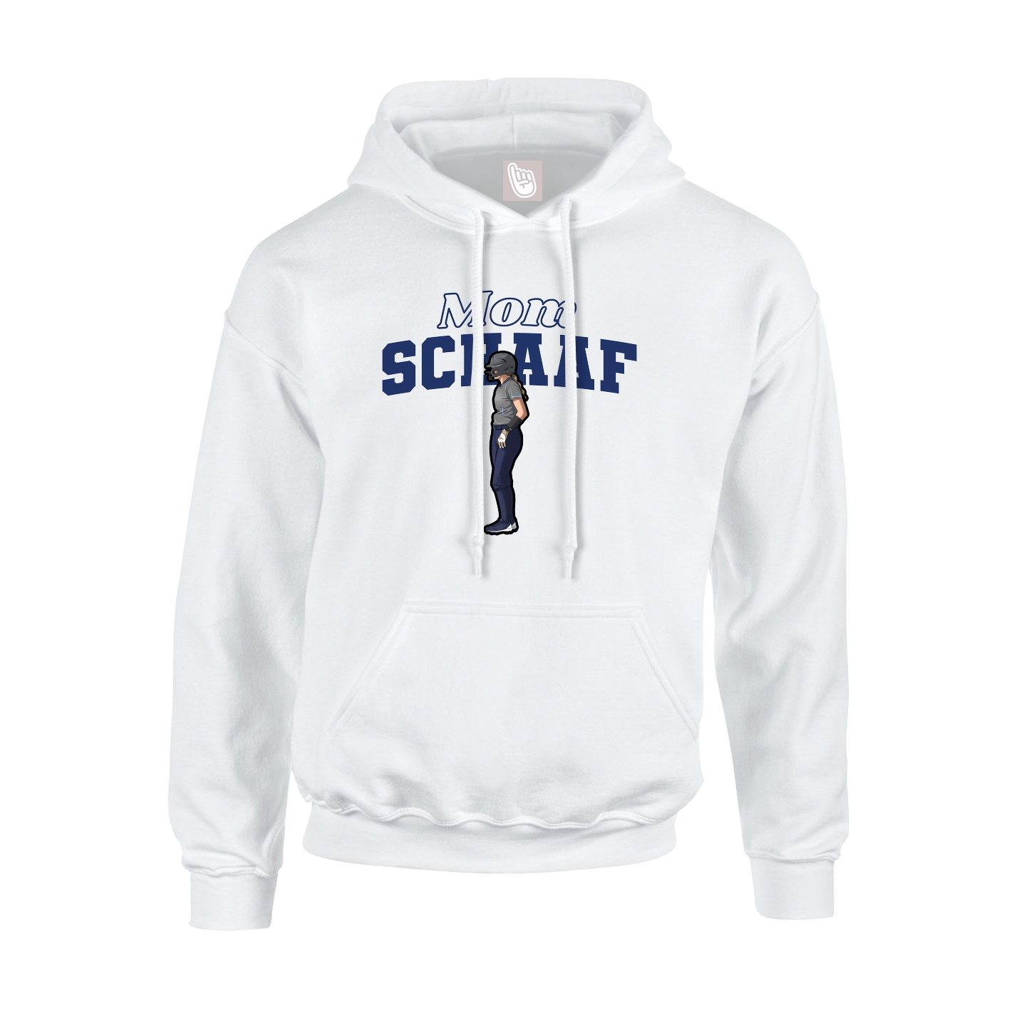 Youth Hoodie — Mothers Day Block in White