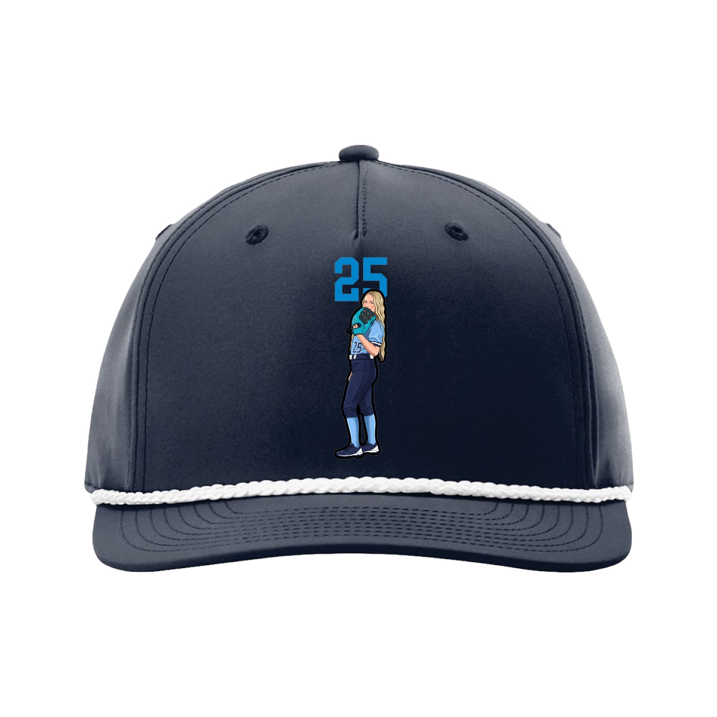 Five-Panel Classic Rope Cap — Number Top in Navy
