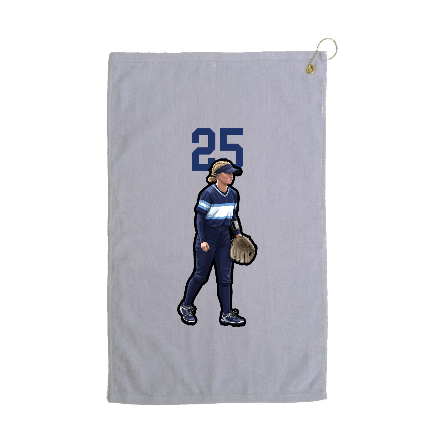 Golf Towel — Number Top in Grey