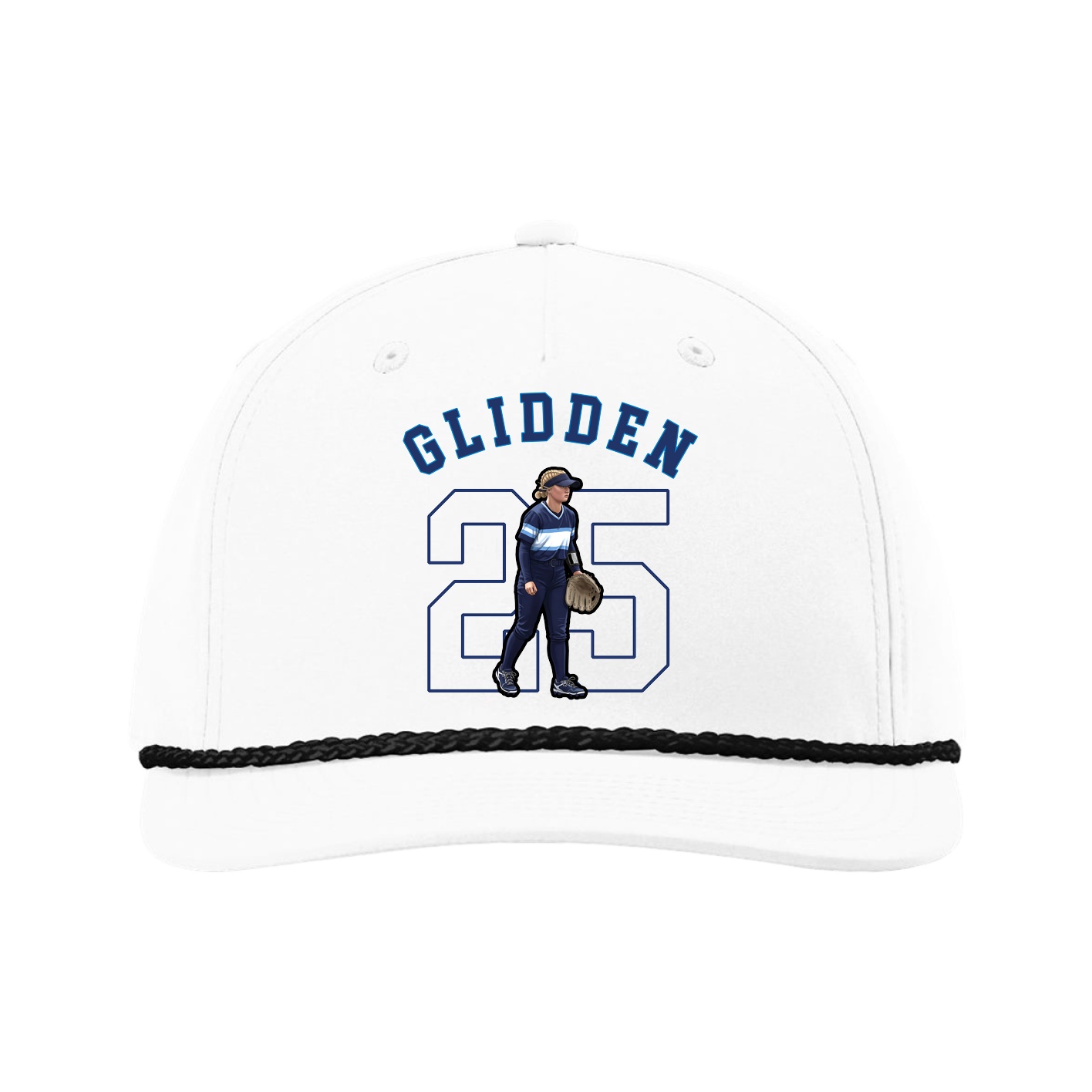 Five-Panel Classic Rope Cap — Shirsey Arch in White