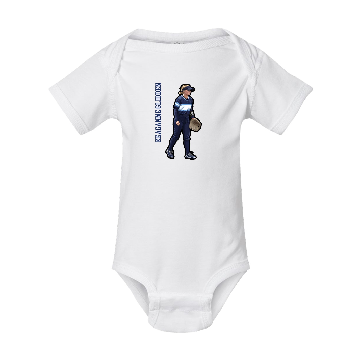 Baby Onesie — Name Vertical in White