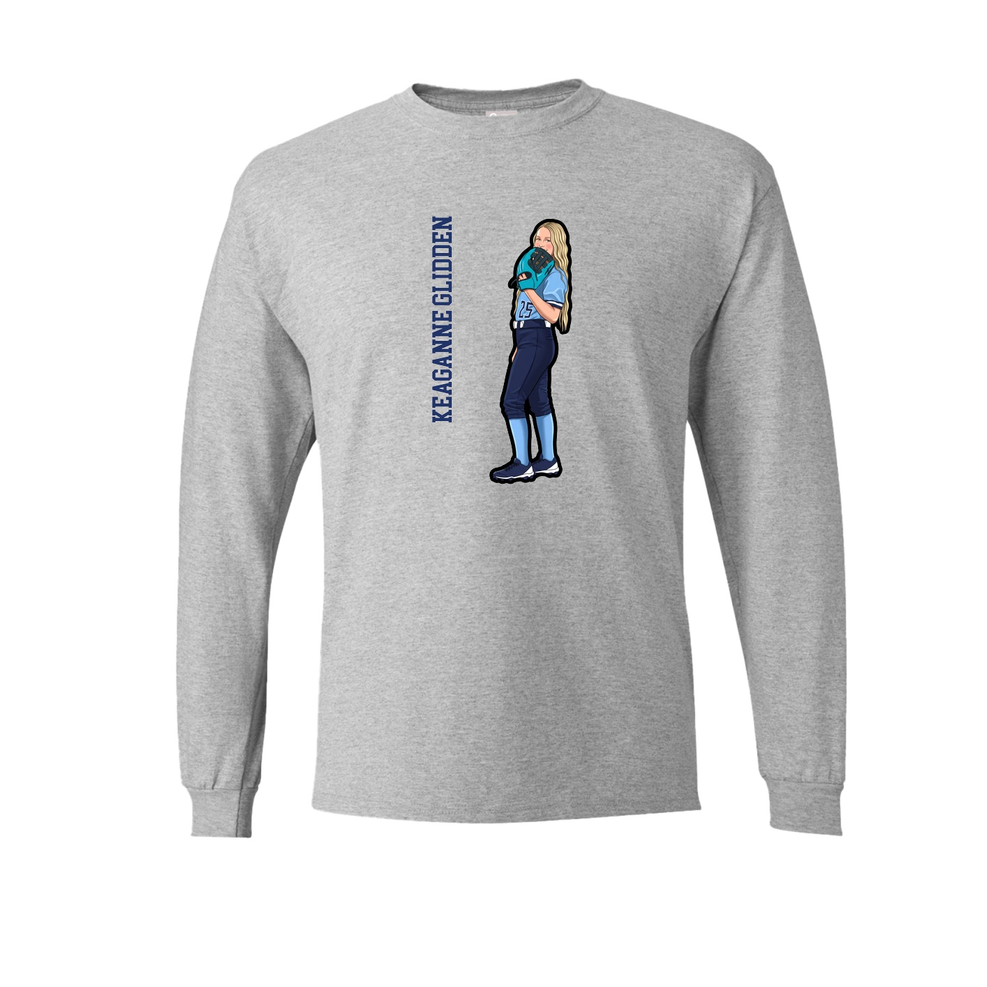 Long Sleeve Tee — Name Vertical in Grey