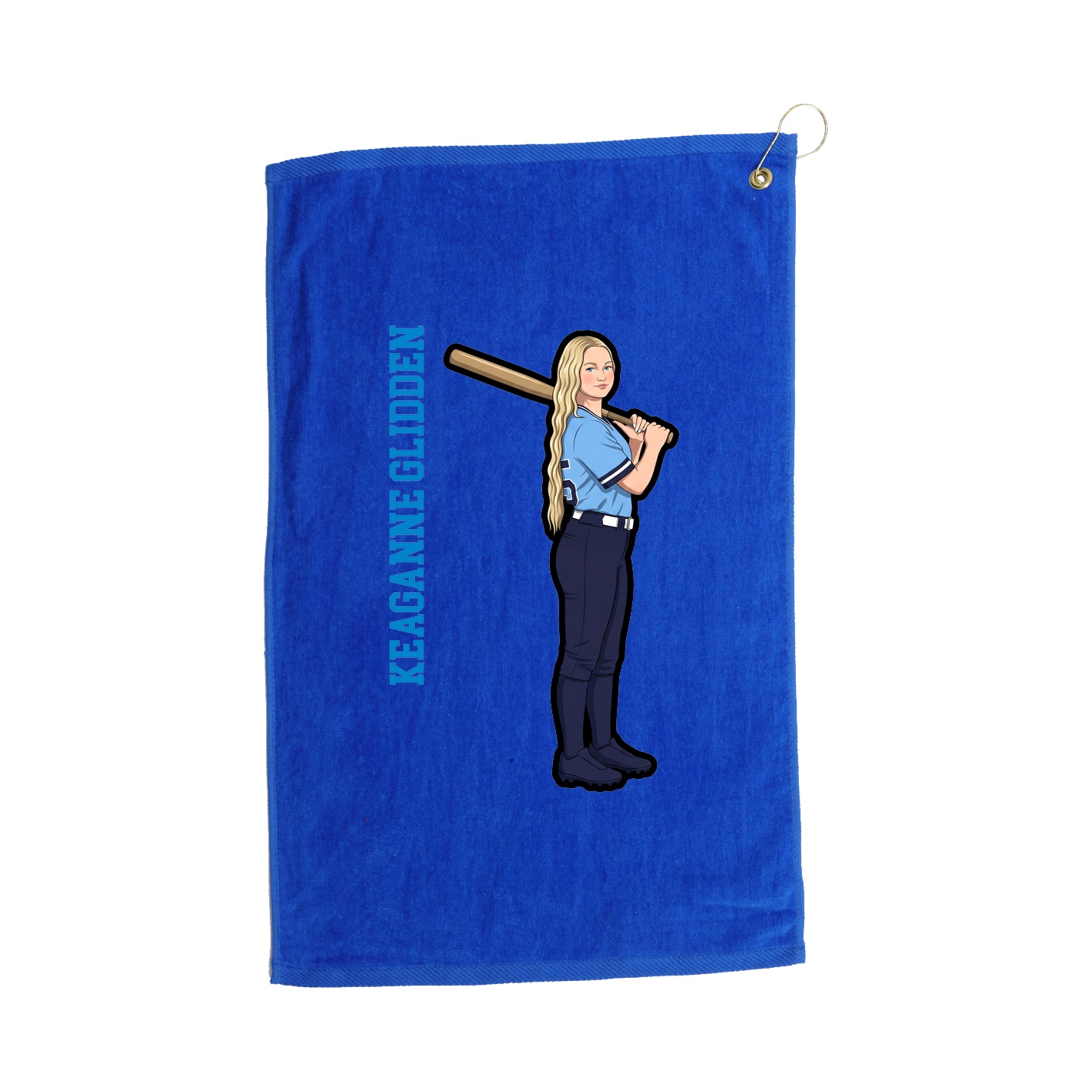 Golf Towel — Name Vertical in Royal